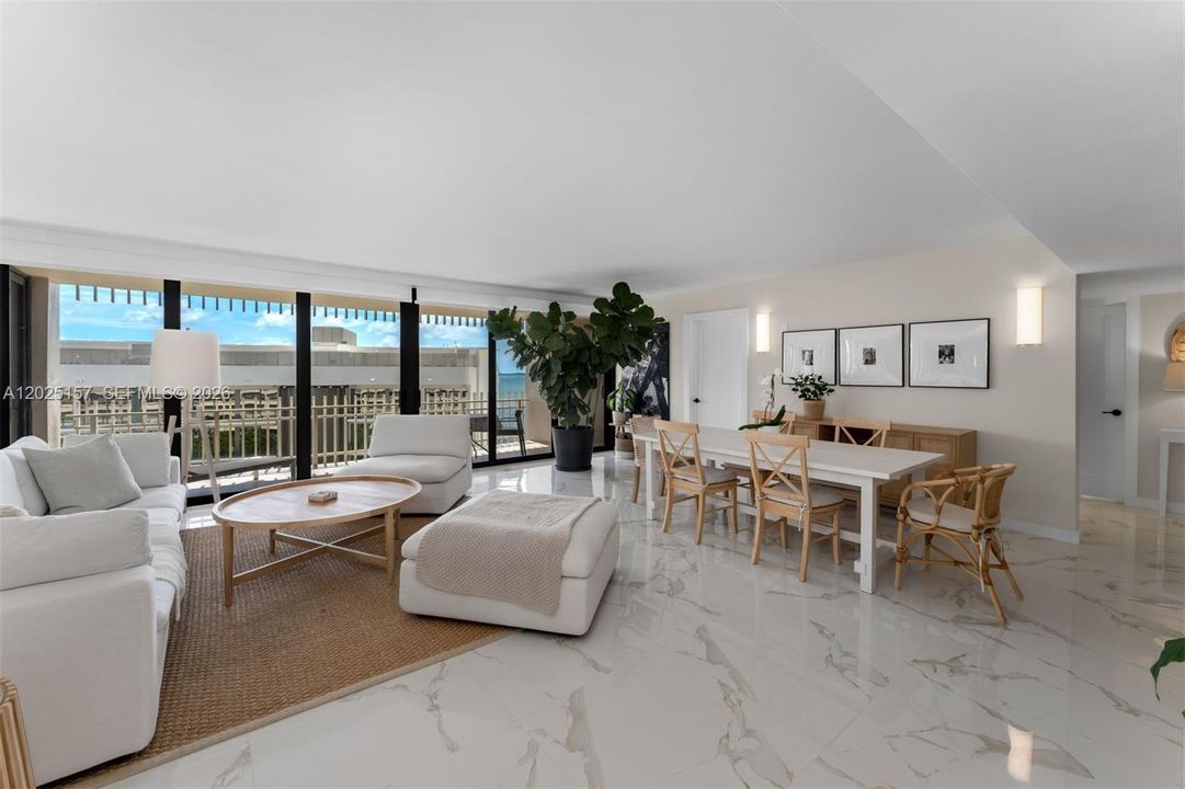 Wall-to-wall sliding doors w/ bay views