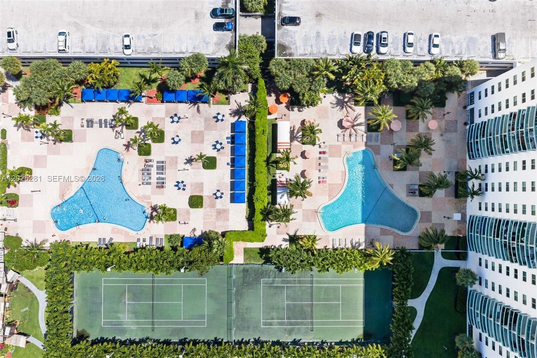 Pool and tennis Court