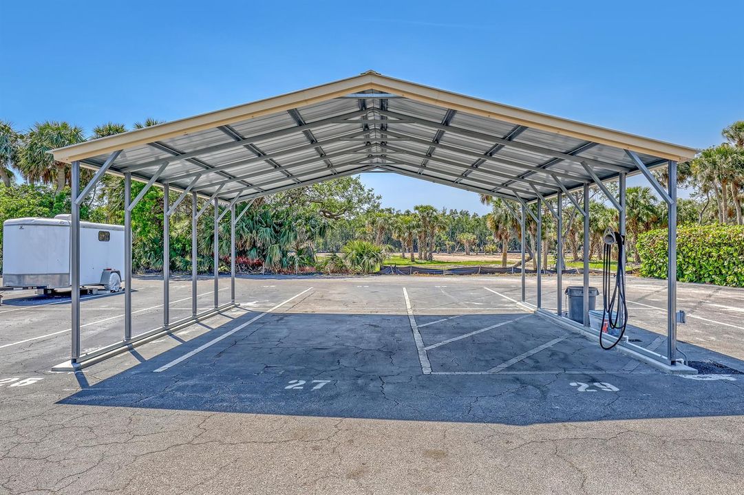 Covered car wash area