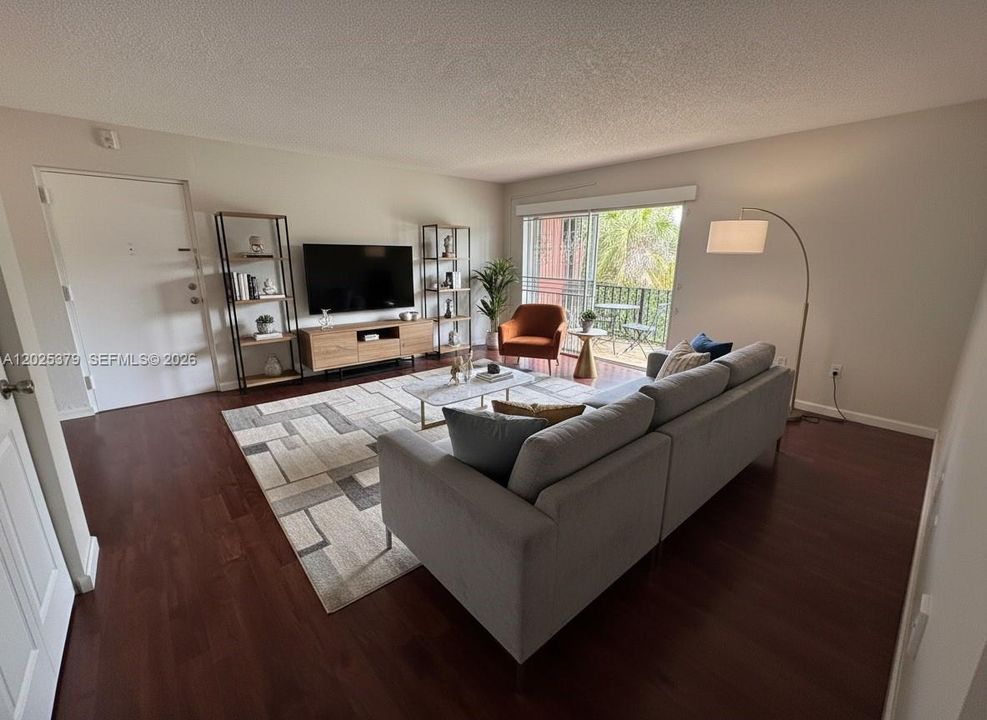 Living Room Staged with AI for decorative purposes