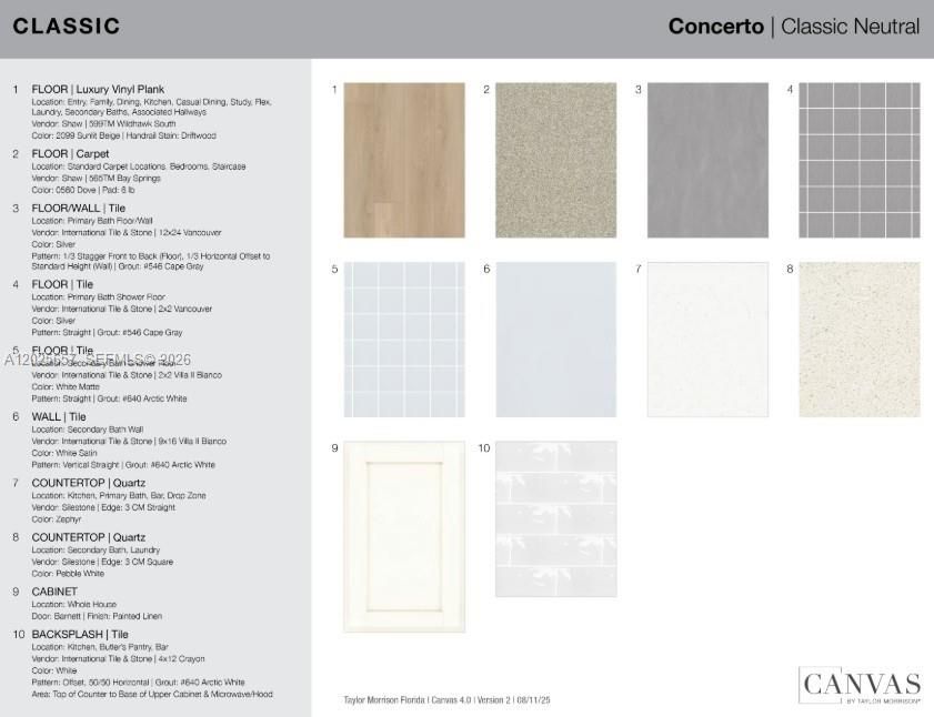 9938 SW Arezzo Road design selections! This home is currently under construction and selections are subject to change.