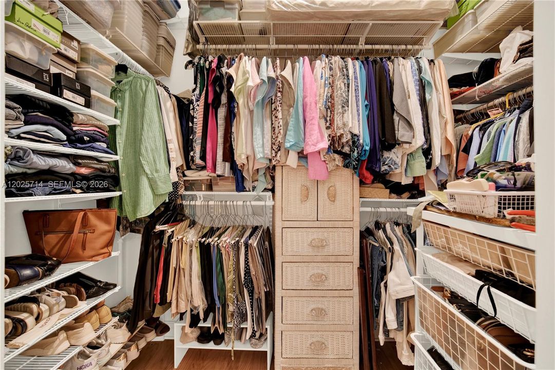 1 of 2 walk in closets in the Master Bedroom