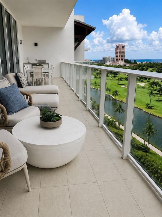 Terrace w grill and view