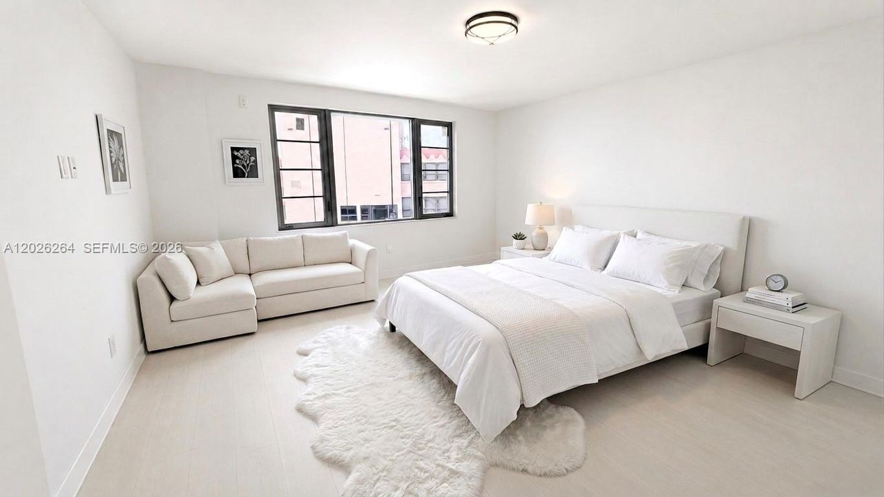 Staged master bedroom