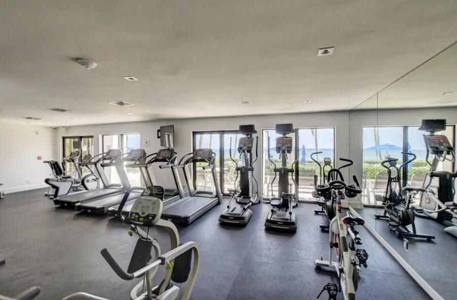 Gym with ocean view