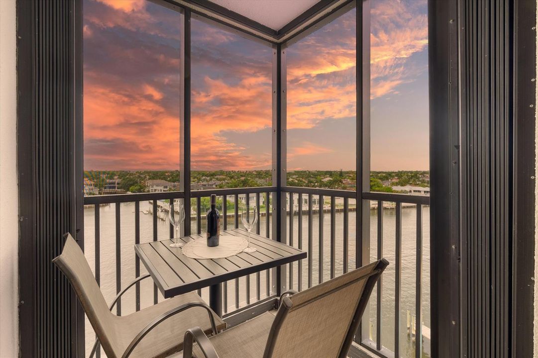 Splendid sunset from balcony