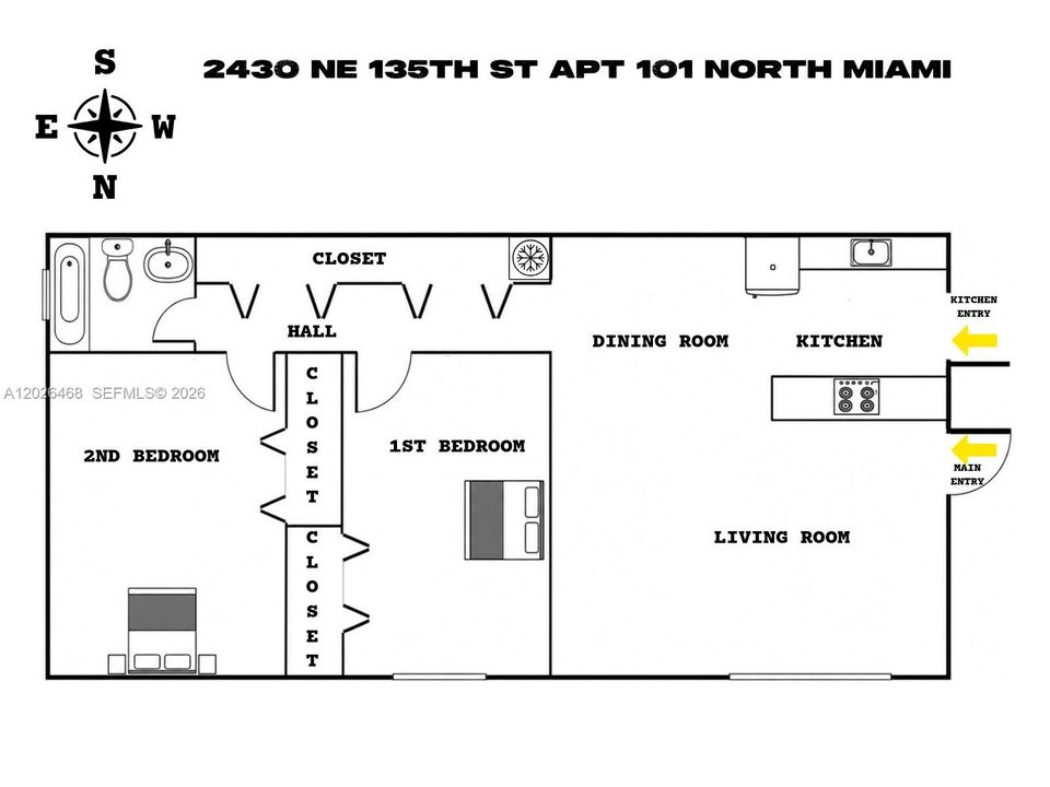 For Sale: $239,900 (2 beds, 1 baths, 750 Square Feet)