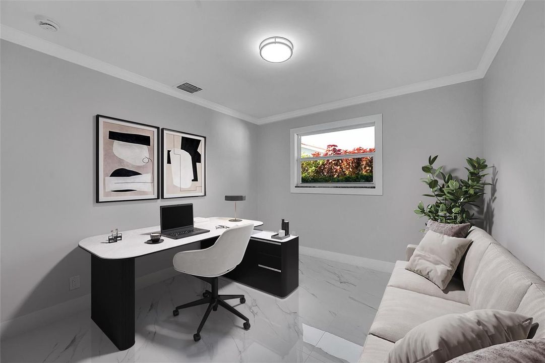 Bedroom #4 Digitally staged Office