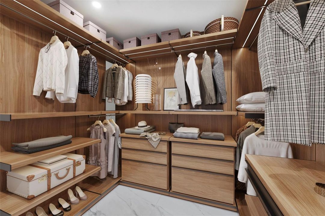 Primary Walk-in ClosetDigitally staged