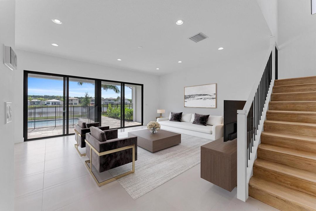 Virtual staged family room