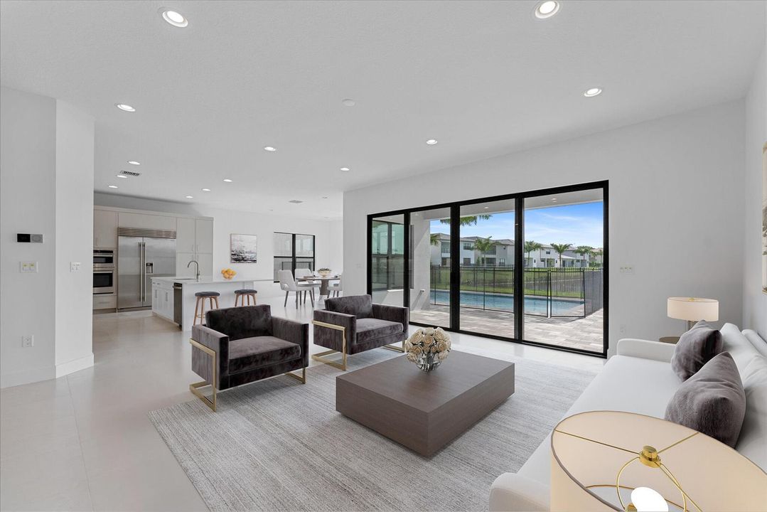 Virtual staged family room