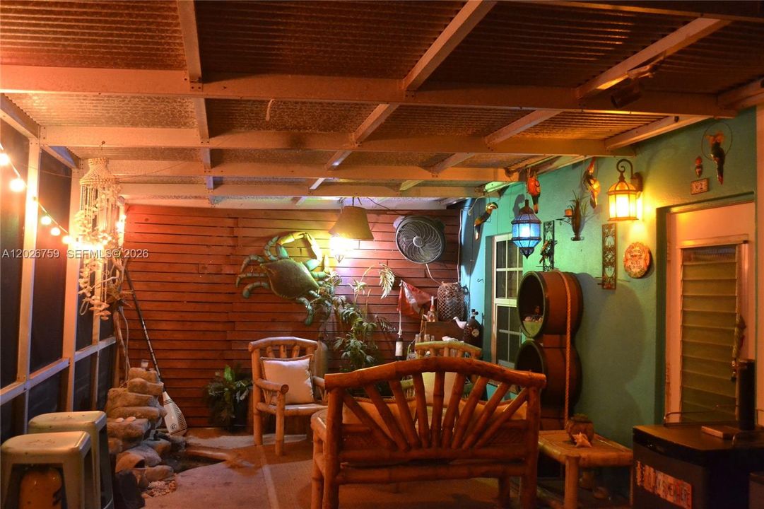 Night time patio