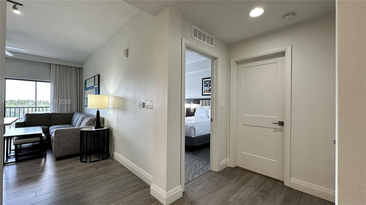 Foyer to guest bedroom & bathroom