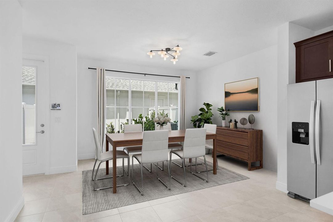 Dining room, v-staged