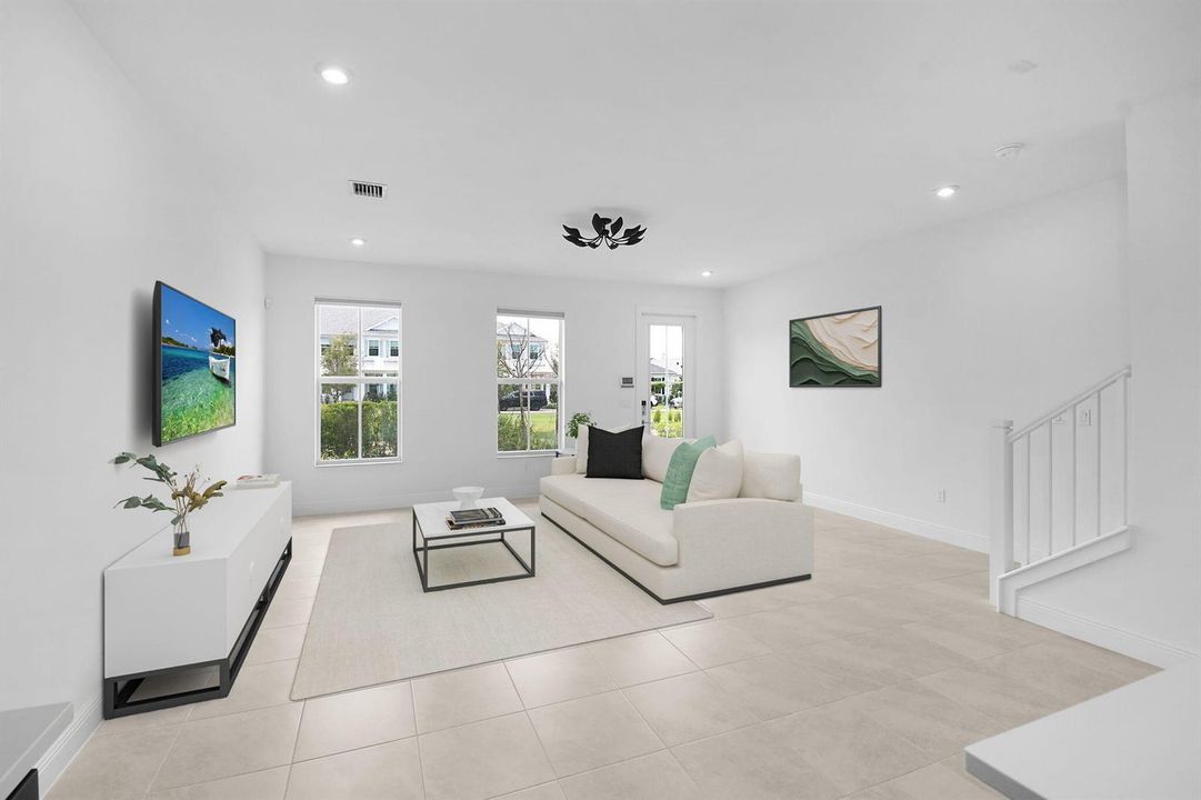 Living room v staged