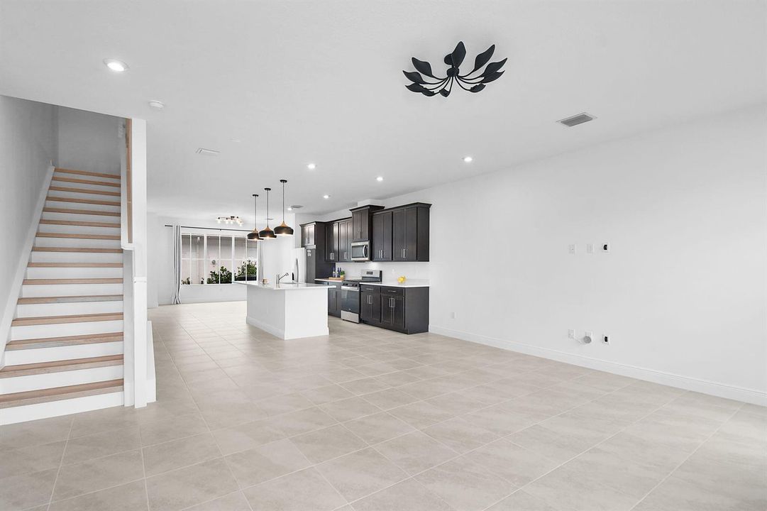 downstairs