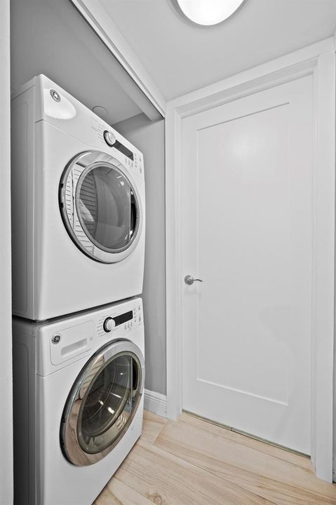 Convenient Stacked In-Unit Laundry