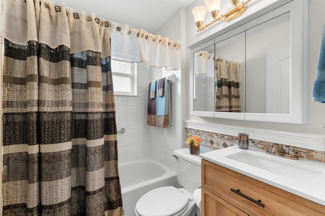 Guest bath has been renovated
