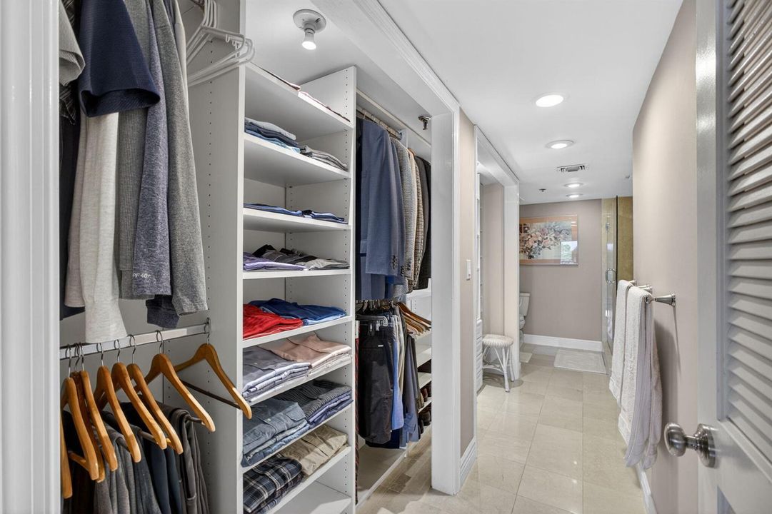 Primary Closet into Bathroom
