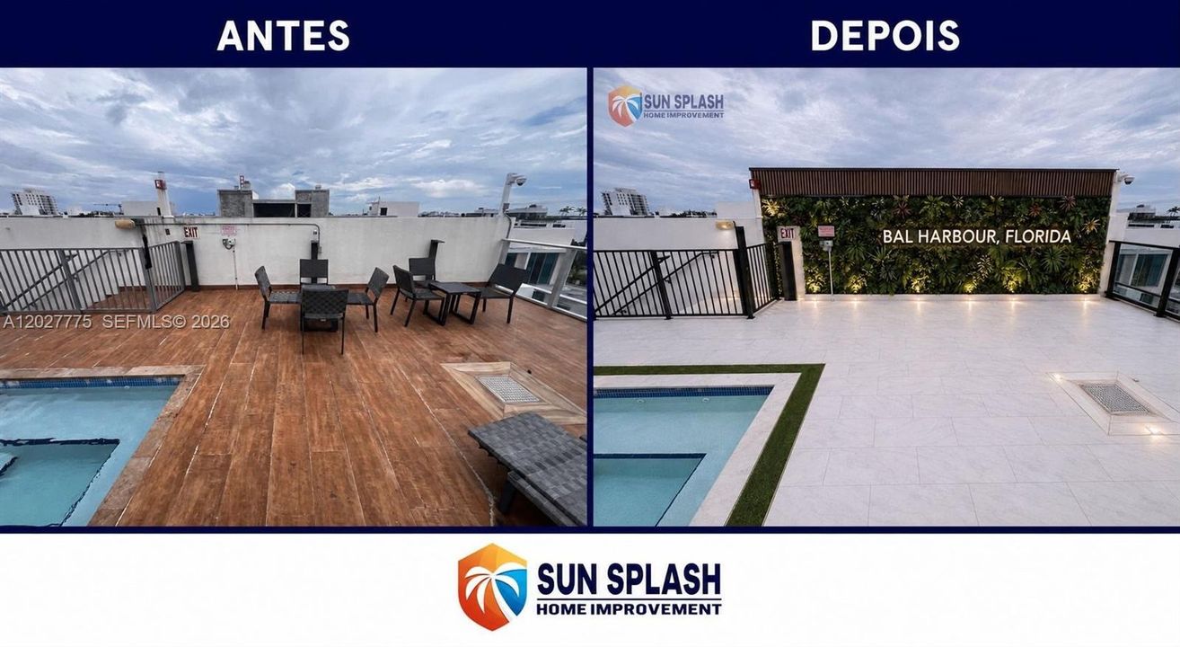 Before and After/ building ongoing on major renovations on all amenities