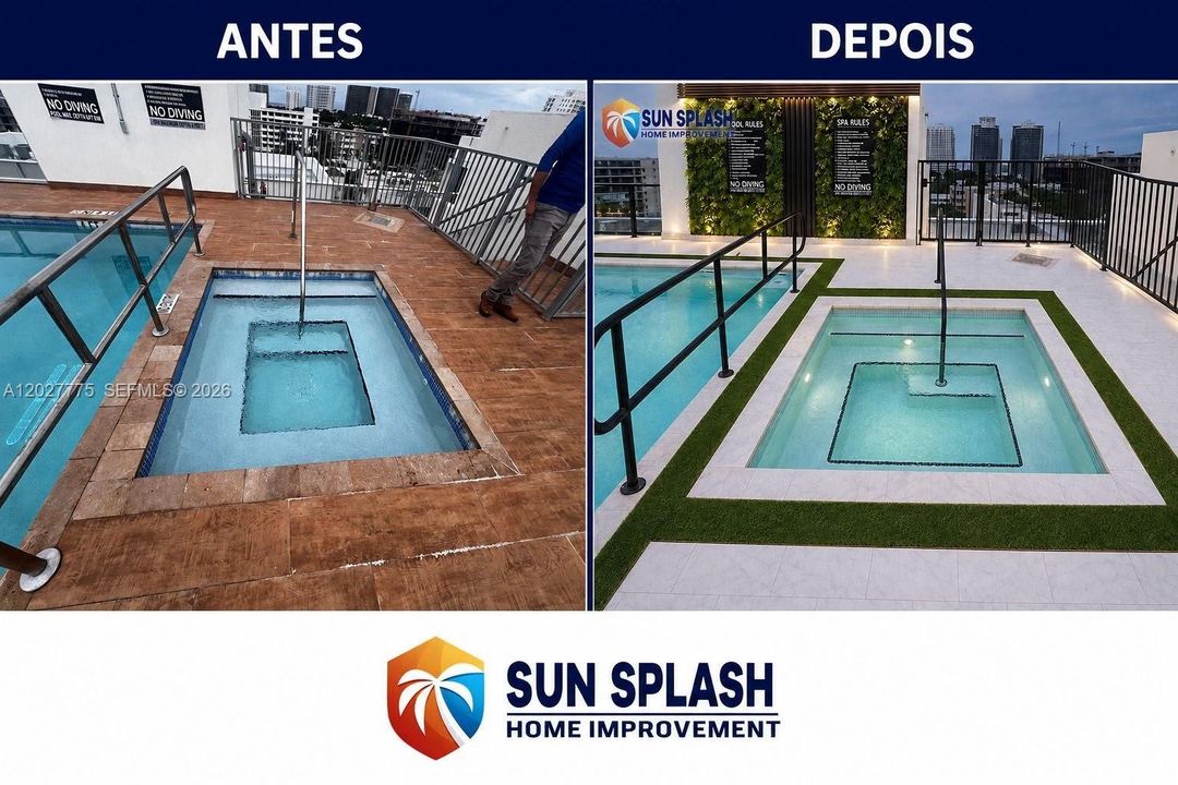 Before and After/ building ongoing on major renovations on all amenities