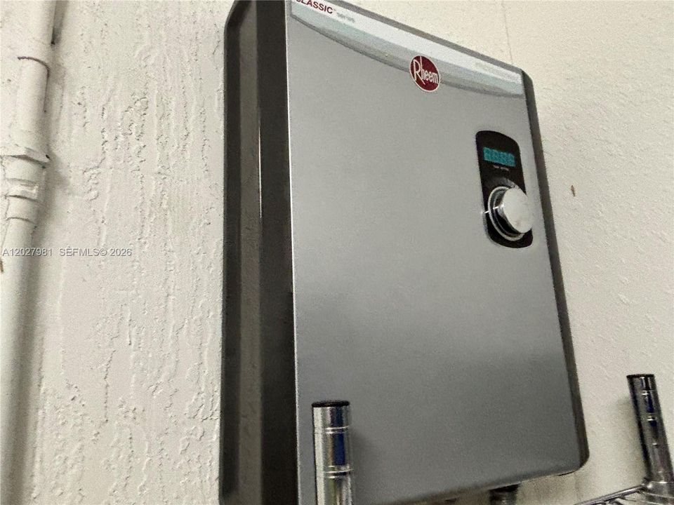 Tankless water heater for energy efficiency and instant hot water.