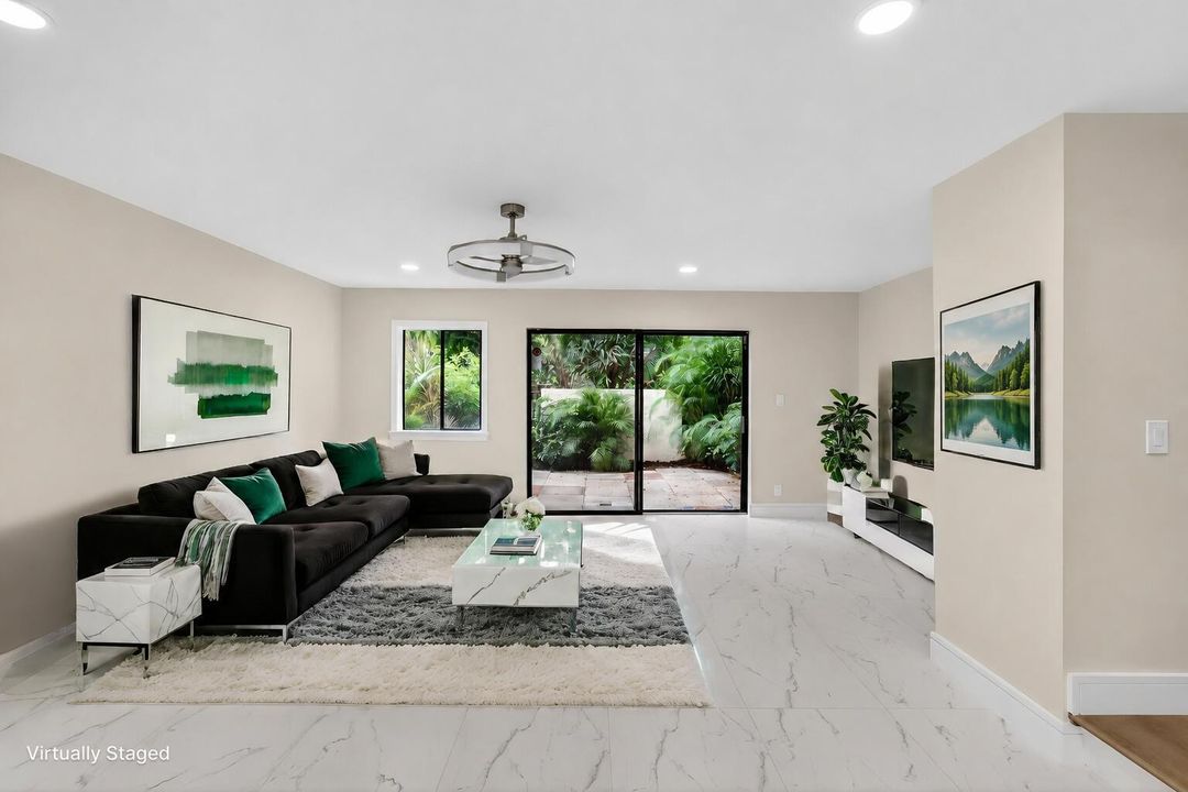 virtually staged living room