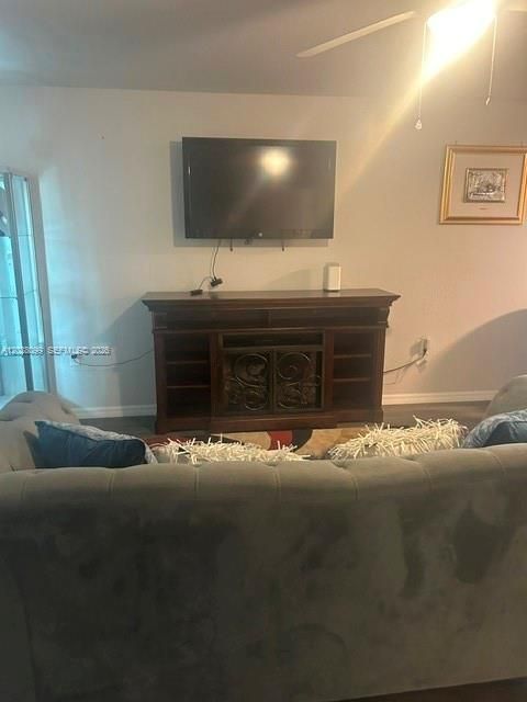 living room with tv