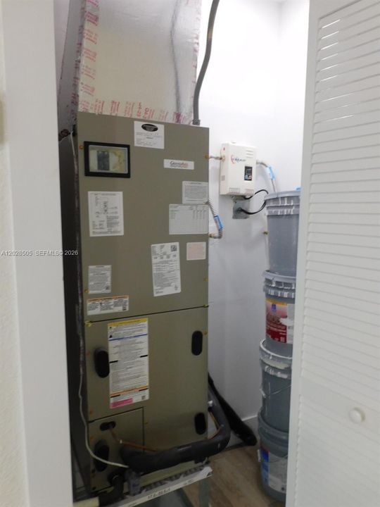 Newer A/C and Tankless Water Heater.