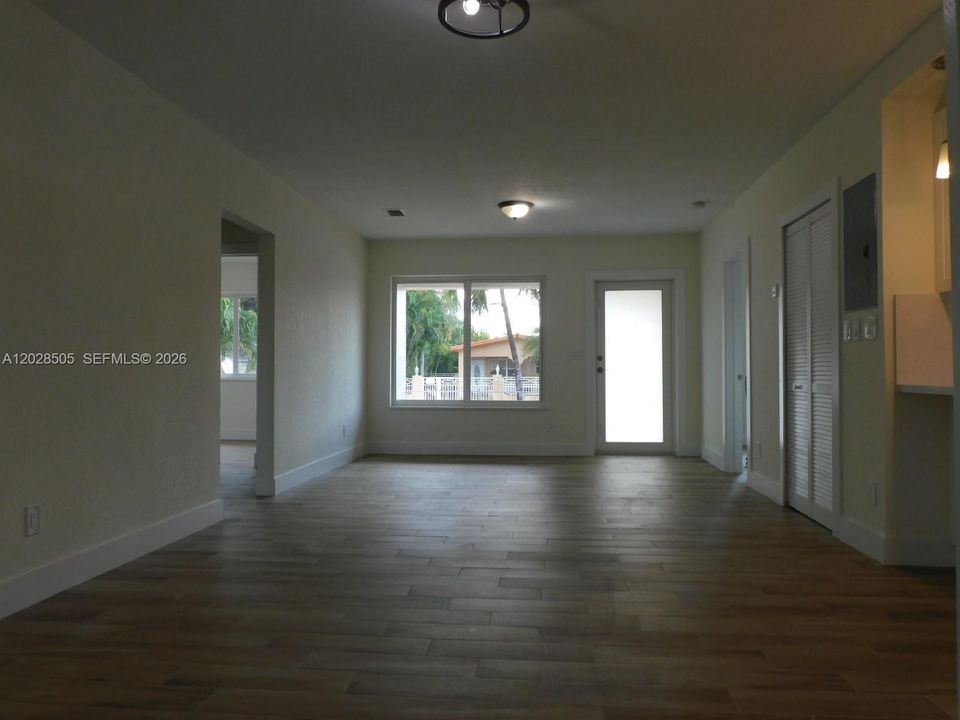 Dining room view to entry way.