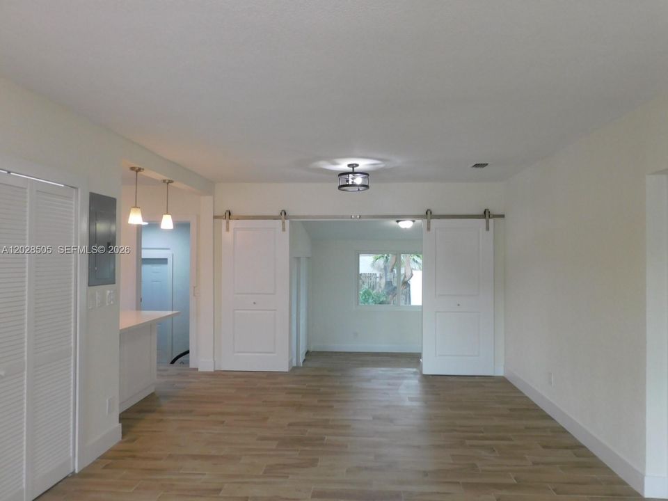 Dining area just off the kitchen.