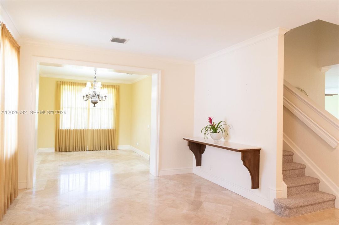Formal living with marble floors