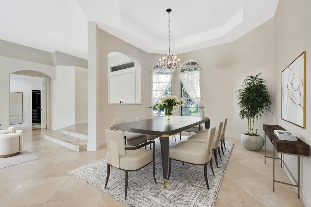 Formal dining room virtually staged
