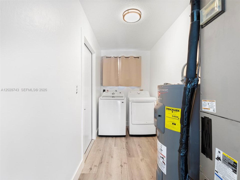 Washer, Dryer, Heater and Air Condition Unit.