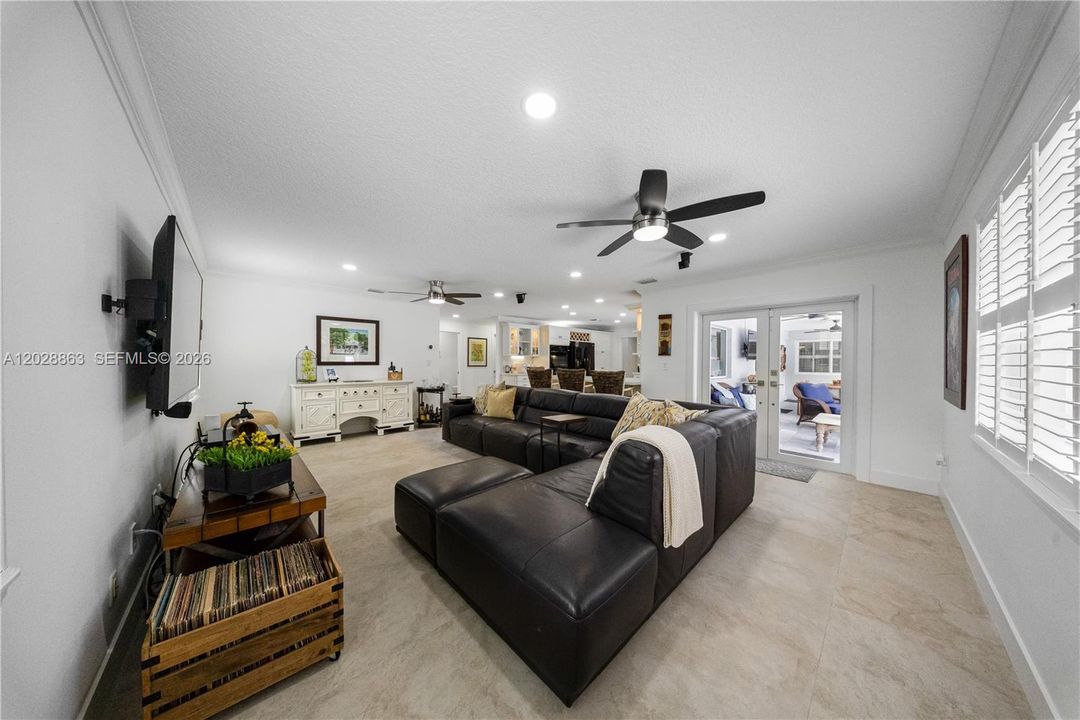 Family room with easy access to huge covered terrace.