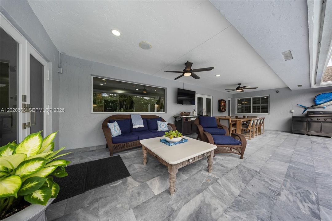 Luxurious Marble through entire patio/pool deck.