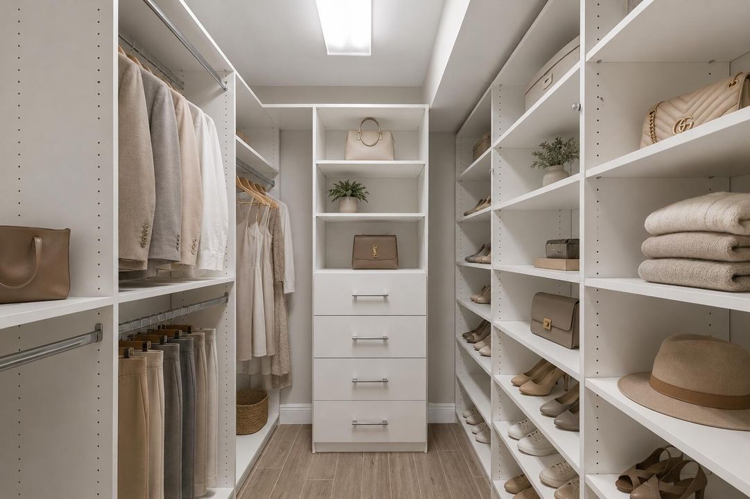 Primary Closet staged