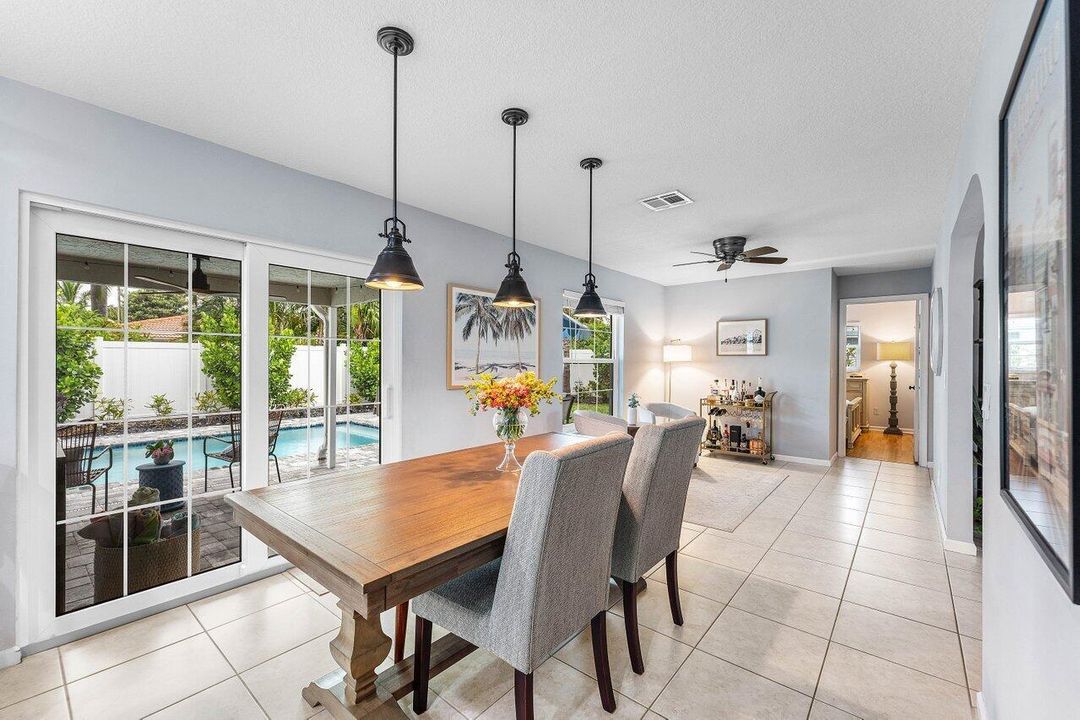 Dining with impact sliders to patio