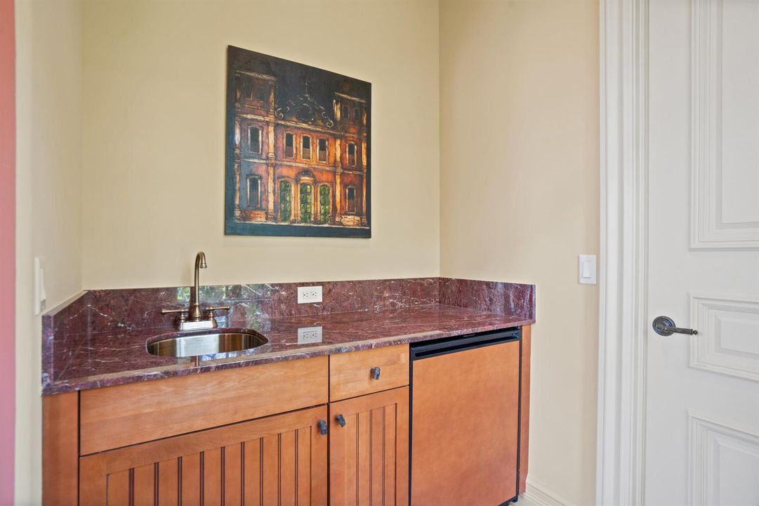wet bar in downstairs econdary bed