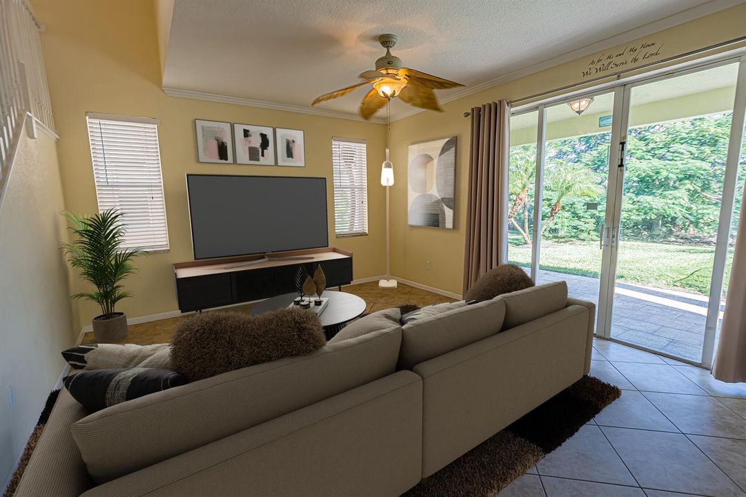 Virtually staged - family room