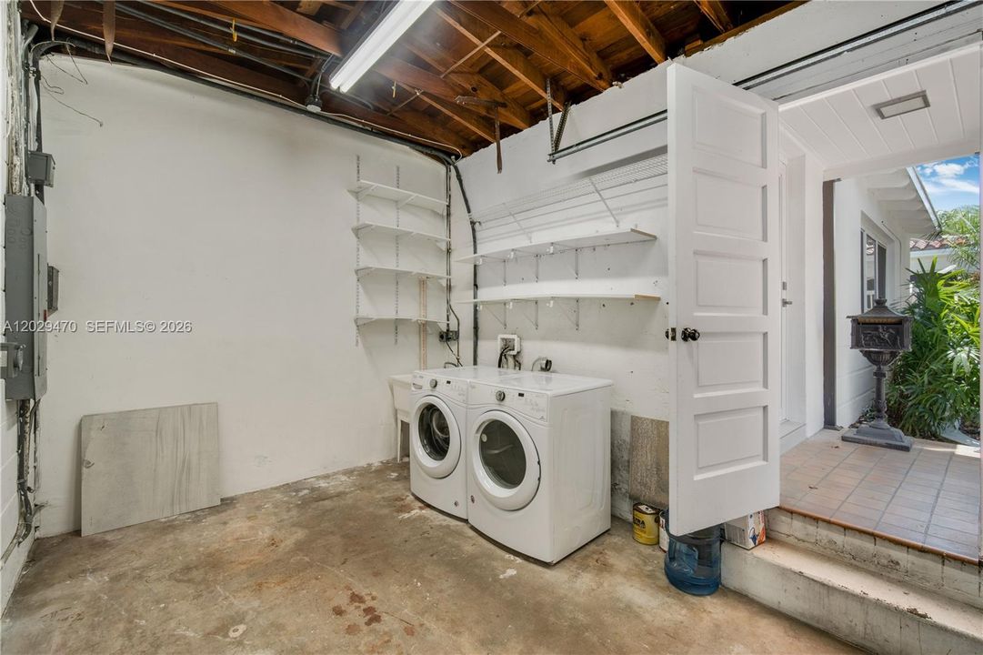 Garage and laundry area