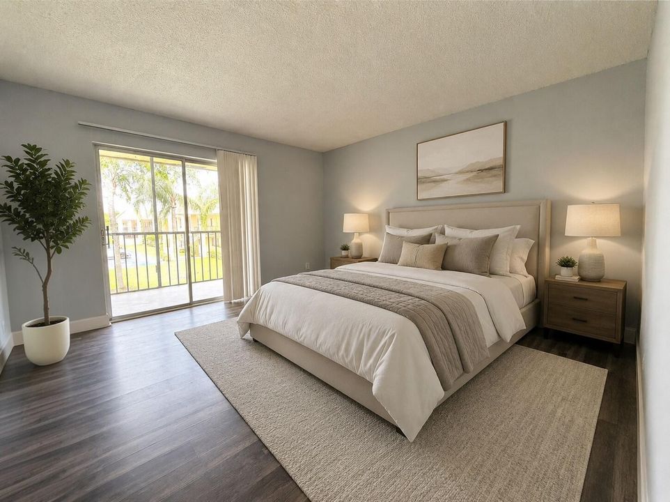 Bedroom virtually staged