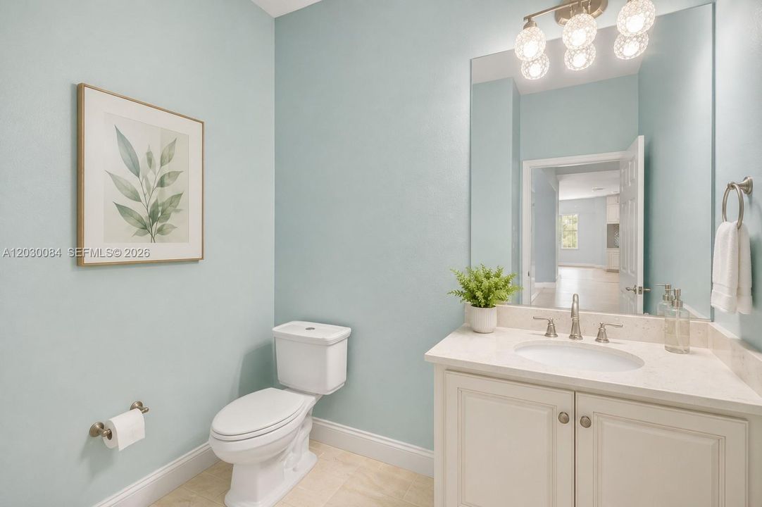 Powder room Virtually staged