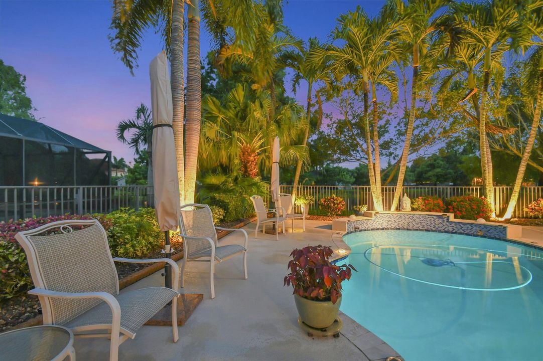 evening poolside seating