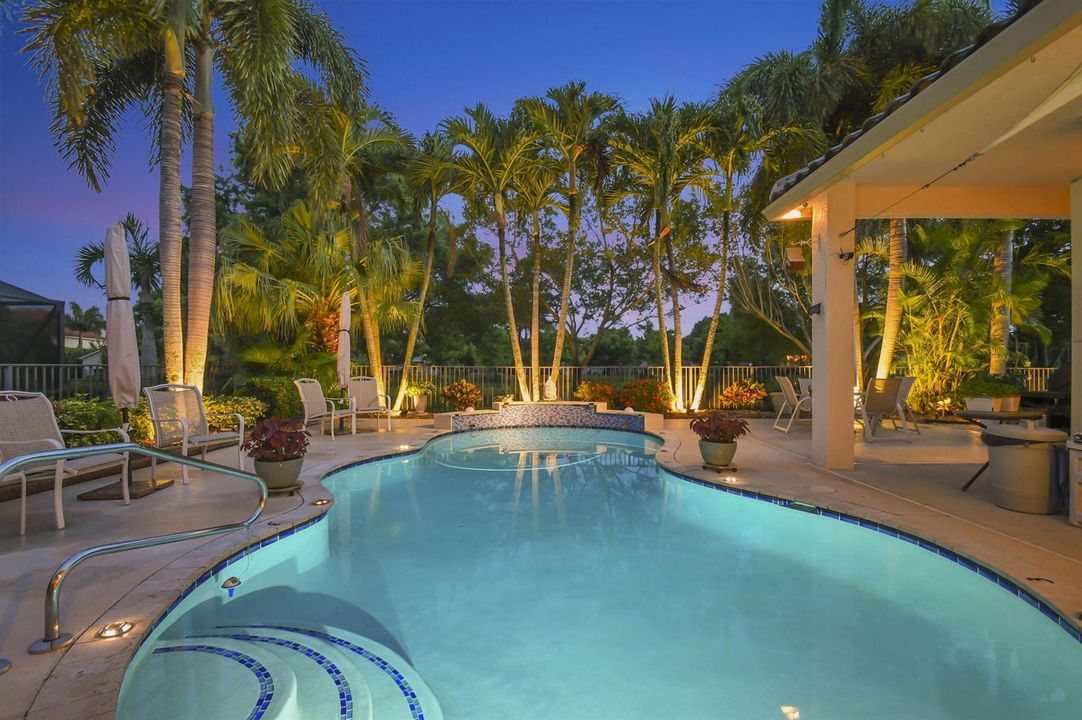 The pool evening view