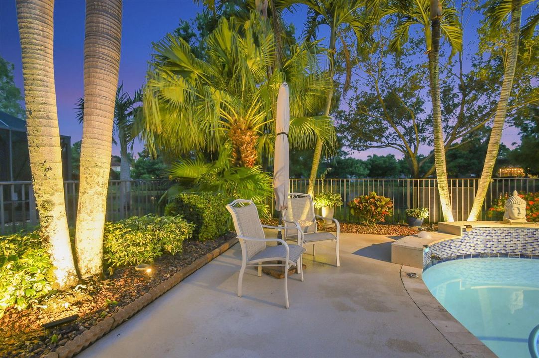 evening poolside seating