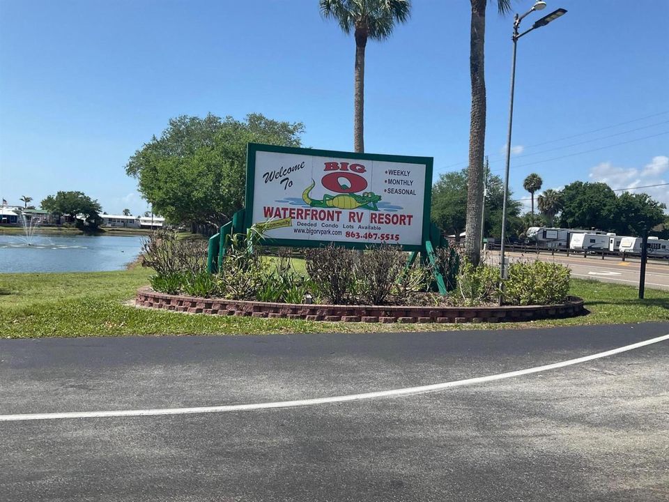 Big O RV Resort entrance lot 15
