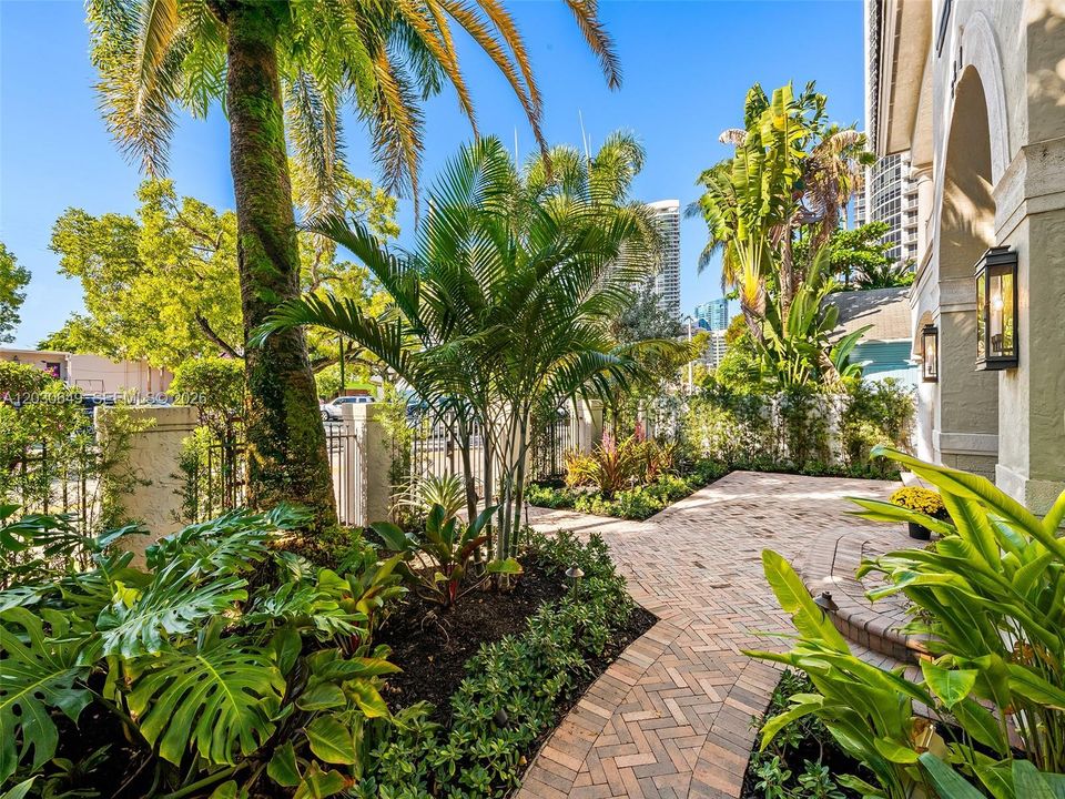 Step outside your private courtyard to restaurants.