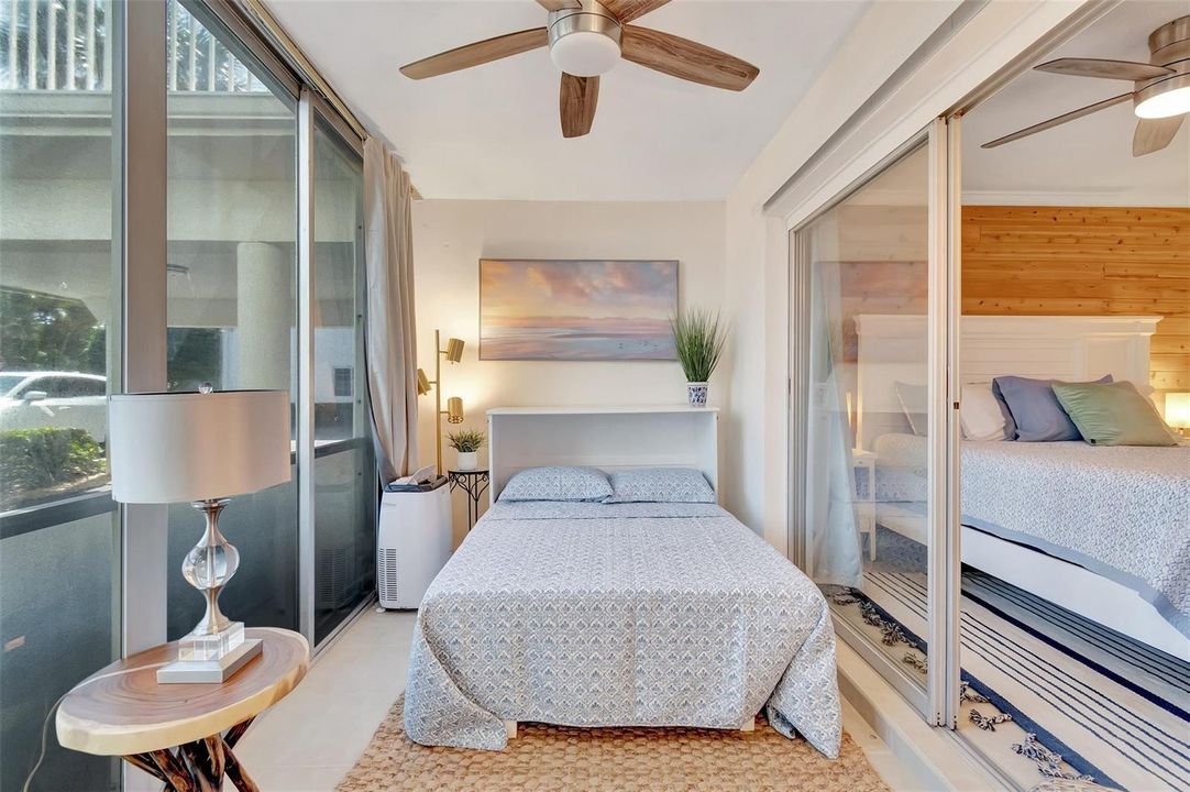 Lanai with bed
