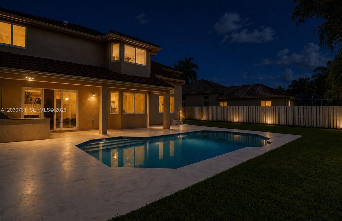 Image digitally enhanced using ai to simulate nighttime